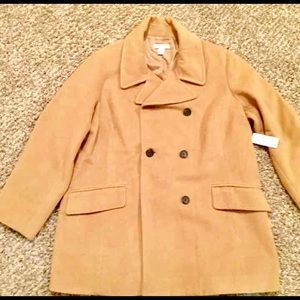 NWT Ladies 1X  tan pea coat